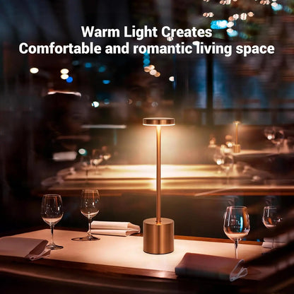 LumoTouch™ LED bordslampa | Trådlös &amp; Återuppladdningsbar | Touchsensor | 3-stegs dimmer | Modern aluminiumdesign