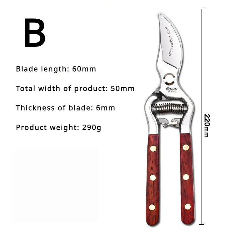 Carvallo 20 | Trädgårdssax med trädhandtag | 20 cm | Smidd kolstål | För grenar & fruktträd