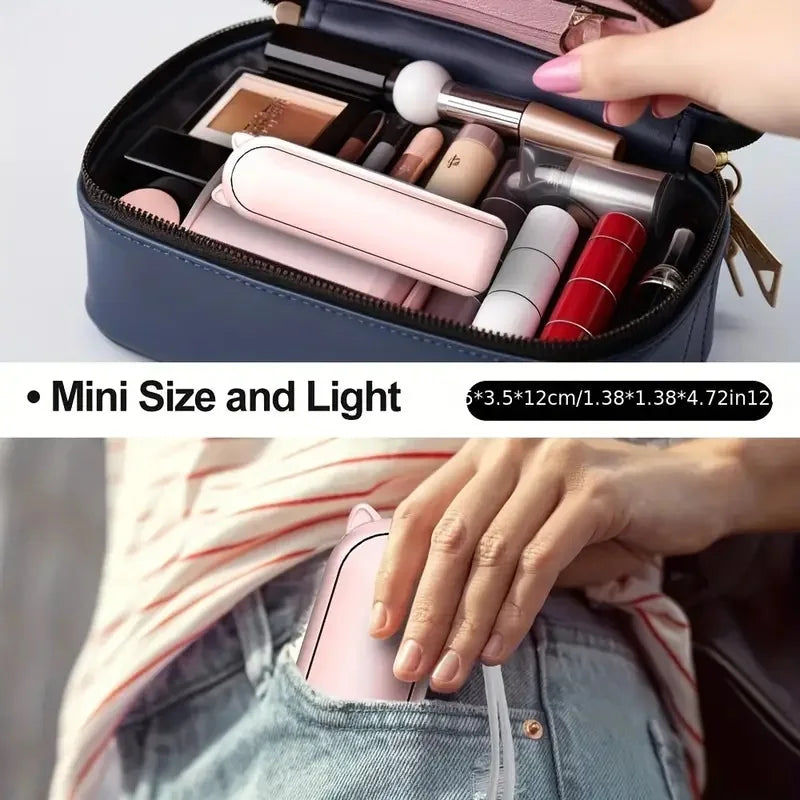 Carvallo Handventilator Breezella | USB Återuppladdningsbar | 3 Hastigheter | Fällbar & Powerbank-funktion | 2000 mAh Batteri