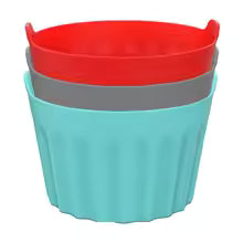 Carvallo AirBake Cups Silikon Bakformar för Varmluftfritös | 3/6/9 stycken | Återanvändbar & Non-stick | 6,5x5 cm