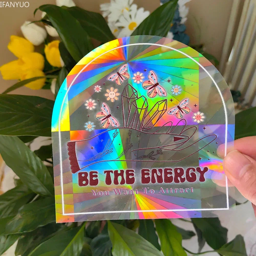 Carvallo fönsterdekal solfångare | Självhäftande med 3D-regnbågseffekt | För fönster, väggar & dekoration