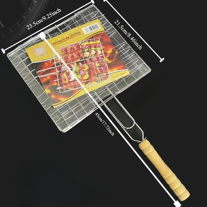 Carvallo GrillMate Grillkorg Rostfritt stål | Fällbar & Non-stick | Med handtag | För kött, fisk & grönsaker | Högtemperaturbeständig