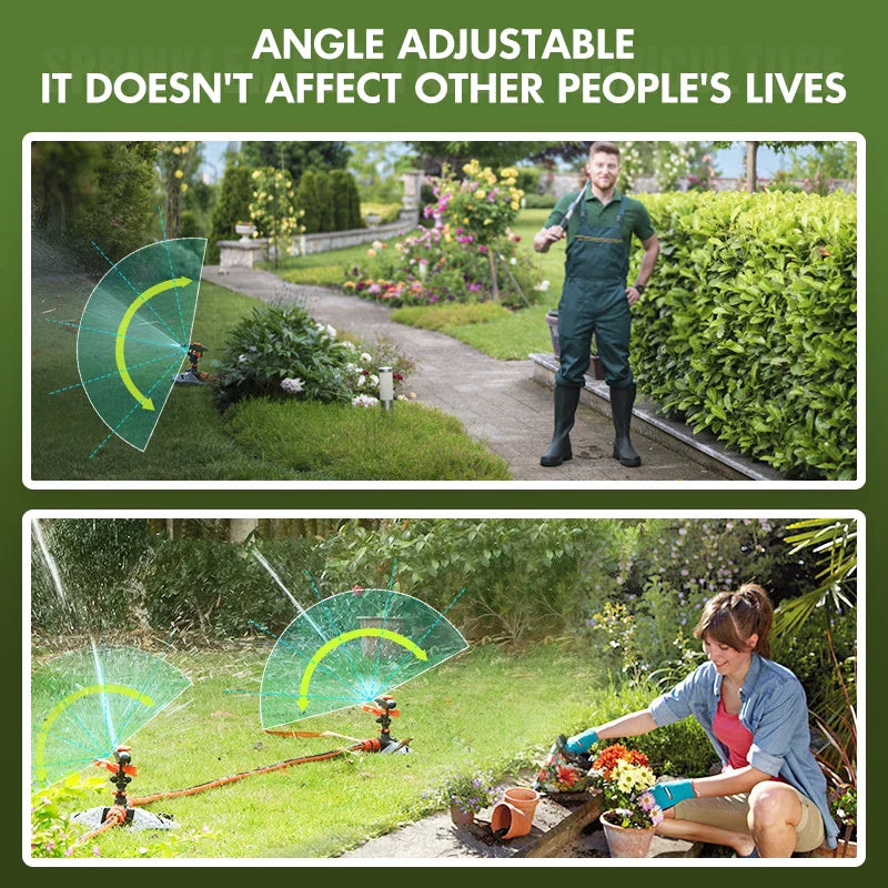 Carvallo Trädgårdssprinkler HydroSpin 360 | 12 m Räckvidd | 360° Rotationsfunktion | För Gräs, Trädgård & Jordbruk | 21 × 25,2 × 16,5 cm