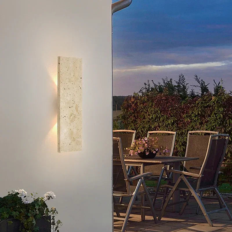 Utomhus vattentät LED-vägglampa med design av natursten – Mångsidig sconce-lampa för inomhus- och utomhusbruk