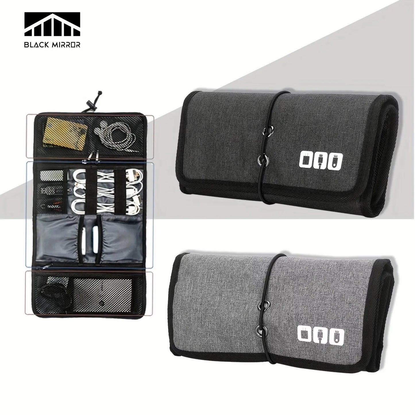 Carvallo Kabelväska Resa Organisatör | Vattentät & Stötresistent | Lätt & Kompakt | Nylon 24×11×3 cm