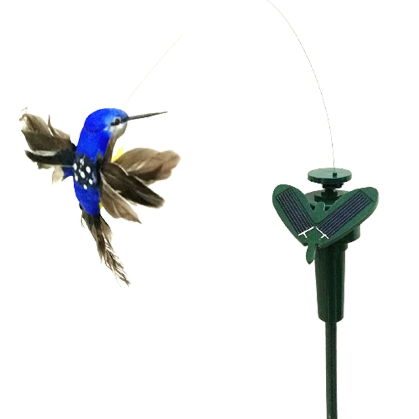 Carvallo Solros Trädgårdssticka | Med snurrande fjäril eller kolibri | Solar dekoration för trädgård & krukväxter | 20×20×10 cm