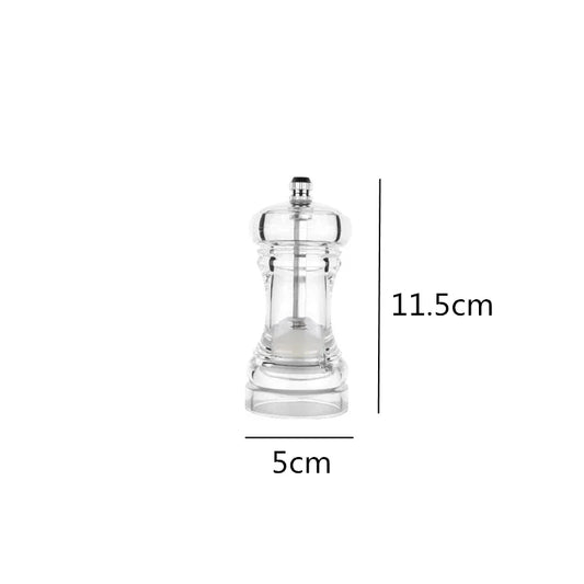 Carvallo SpiceMill Transparent kryddkvarn i akryl | Justerbar malgrad & påfyllningsbar | För salt & peppar