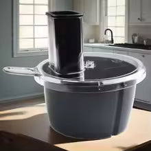 Carvallo Multifunktionellt tillbehörsset för Thermomix TM5/TM6 | Skärrondell, behållare & lock | Diskmaskinssäkert & livsmedelsäkert