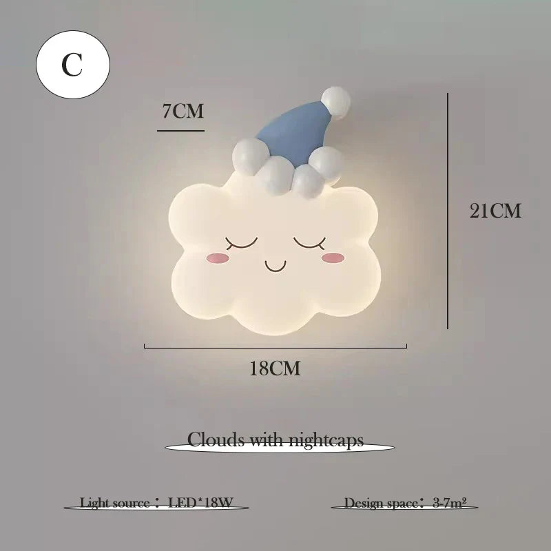 RomanticCloud - Vägghängd Lampa Barnrum Prinsessstil