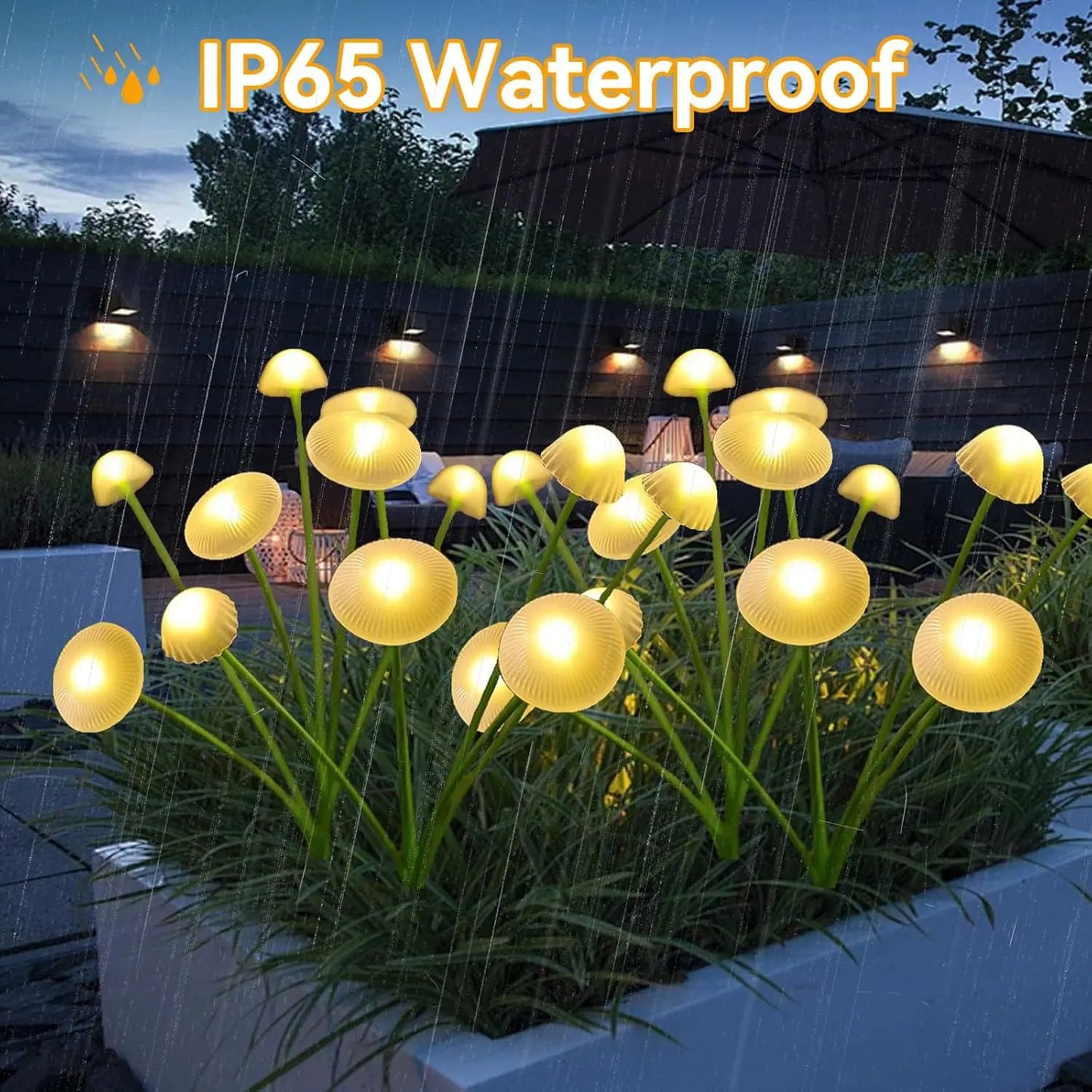 Carvallo Solar-Trädgårdslampa 6 LEDs | Manet- & Svampdesign | För Trädgård, Terrass & Utomhusområden