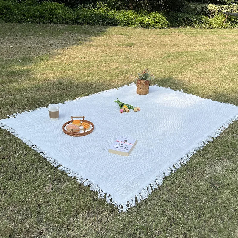 Boho Picknickfilt med fransar
