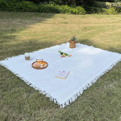 Boho Picknickfilt med fransar