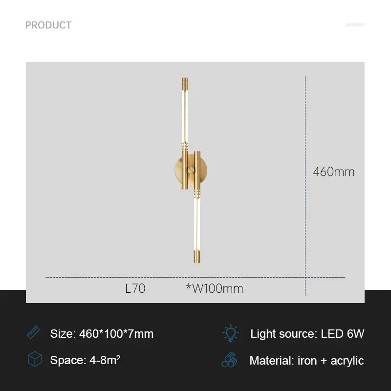 ModernLux - LED Vägglampa Lyx Inomhusbelysning Sconces för Vardagsrum och Sovrum