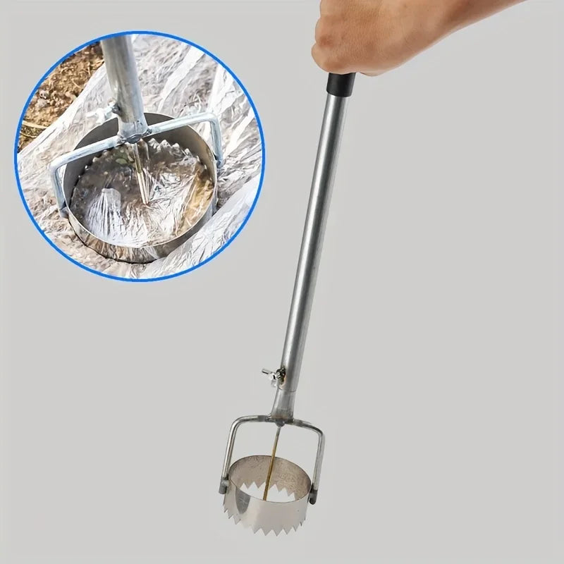 Carvallo Pro Folienhålare för växthus och trädgård | Ergonomisk och rostfri | Med avfallsfilm-krok | Rostfritt stål