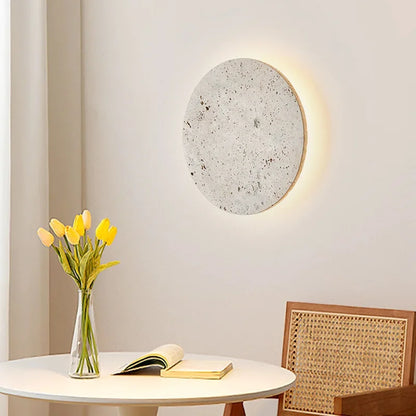 EarthyRadiance - Vägglampa av natursten med varm LED-belysning