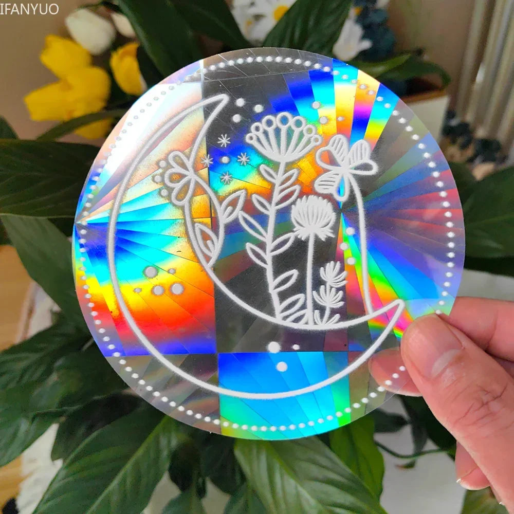 Carvallo fönsterdekal solfångare | Självhäftande med 3D-regnbågseffekt | För fönster, väggar & dekoration