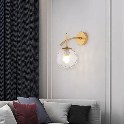 LumiWandlampa - Glaserad Sängrumsbelysning Svart Guld Vägglampa