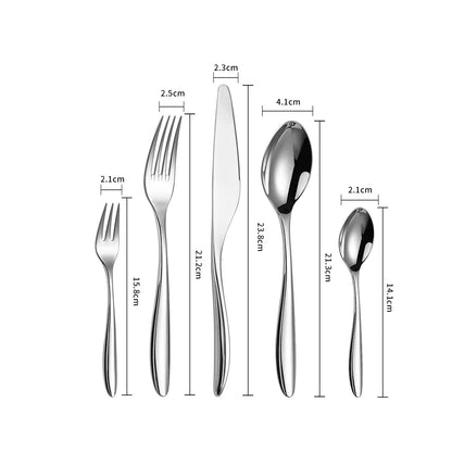Skarlind | 5-delat bestickset i rostfritt stål för steak &amp; middag