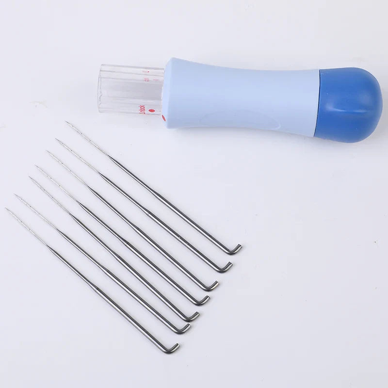 Carvallo ProNeedle Filznadel Set | 7-delad | Hållbar & Slät | För precis torrfiltsning | Blå-Vit