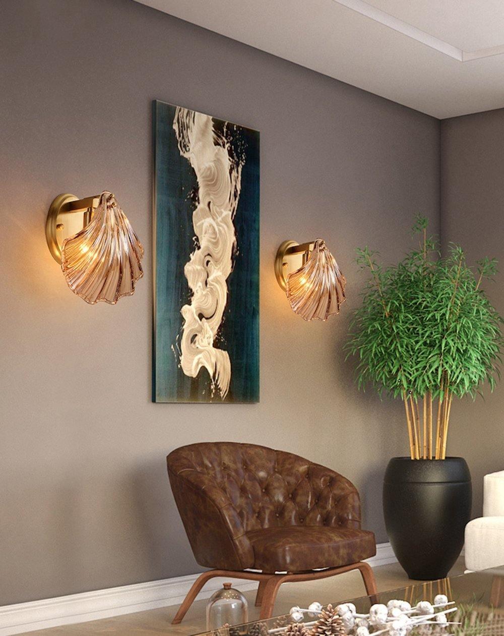 Elegant Shell Vägglampa – Kustinspirerad Sconce för Strandiga Vibes