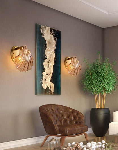 Elegant Shell Vägglampa – Kustinspirerad Sconce för Strandiga Vibes