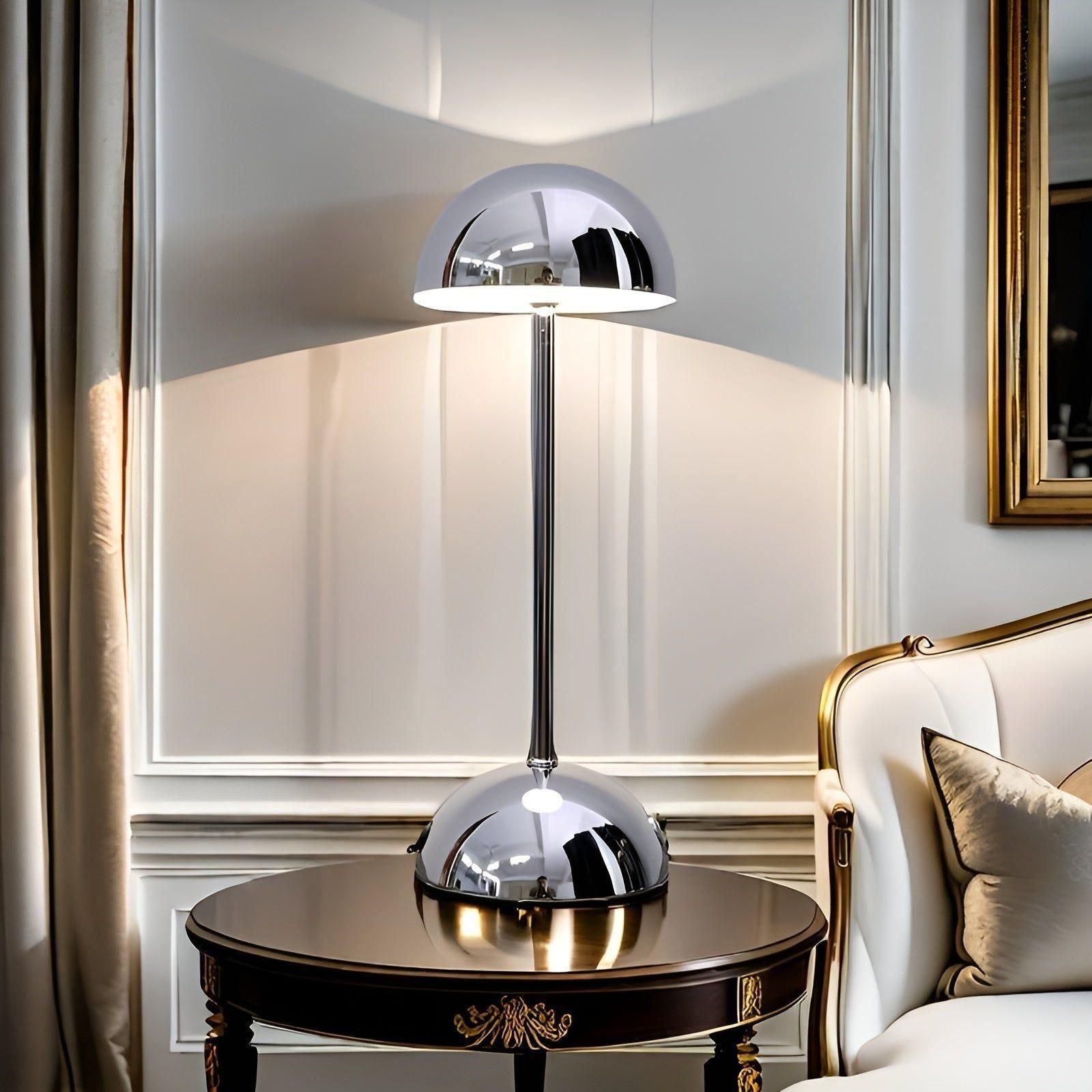 ShineMushroom Lampa - Polerat Metall Touch Control Dimbar Svamp Lampa