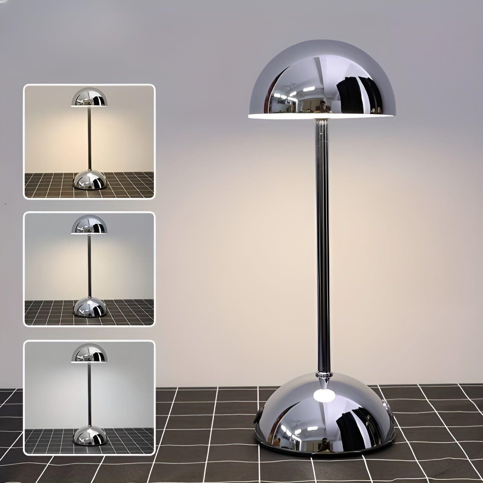 ShineMushroom Lampa - Polerat Metall Touch Control Dimbar Svamp Lampa