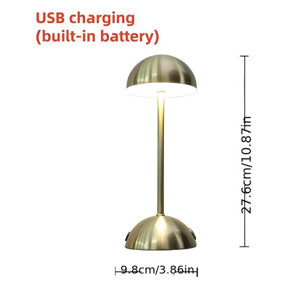 ShineMushroom Lampa - Polerat Metall Touch Control Dimbar Svamp Lampa