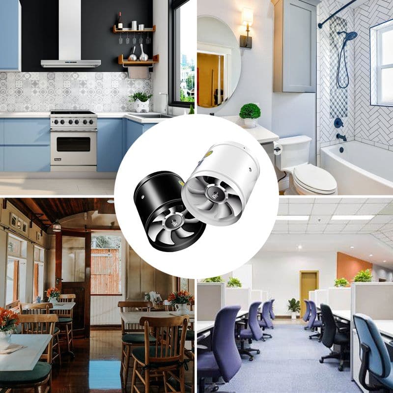 Carvallo Leiser Avfuktsfläkt | Kraftfull & Låg ljudnivå | För Kök, Bad & Kontor | Olika Storlekar | Svart/Vit