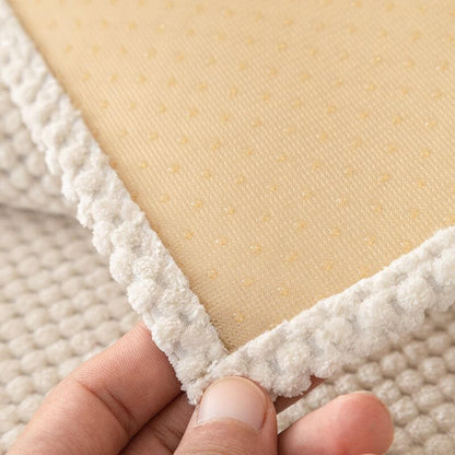 Enkel Solid Färg Plush Möbelskydd Soffa Täck med Anti-glid Design