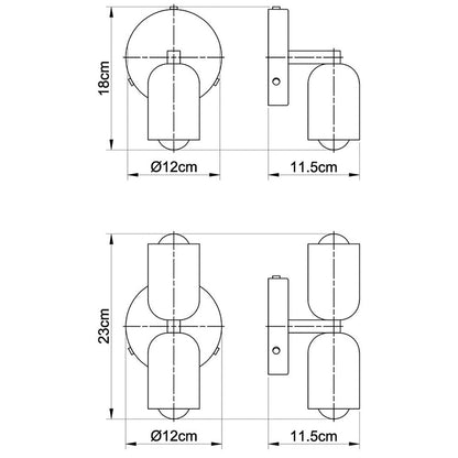 Enkel dekorativ metallväggslampa