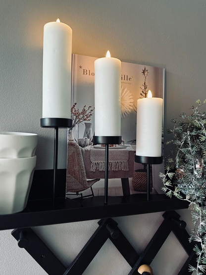 Ljustställningar Set Svart Metall Pelar Ställ