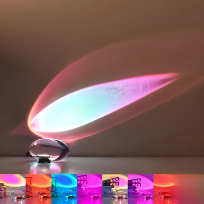 Kristall LED-nattlampa – Dekorativ lampa med himmelmotiv för sovrum &amp; vardagsrum