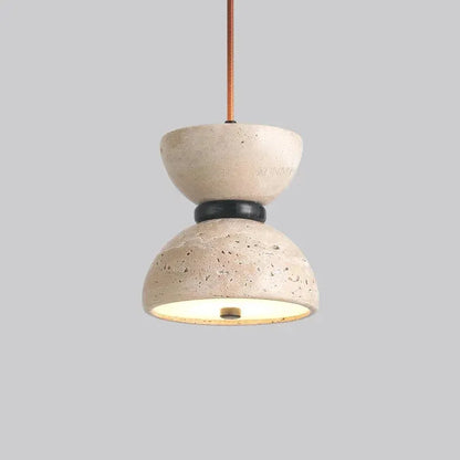 GlowZen Lampa - Rumsinredning Travertin LED Pendellampor - Wabi Sabi
