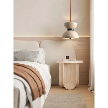 GlowZen Lampa - Rumsinredning Travertin LED Pendellampor - Wabi Sabi