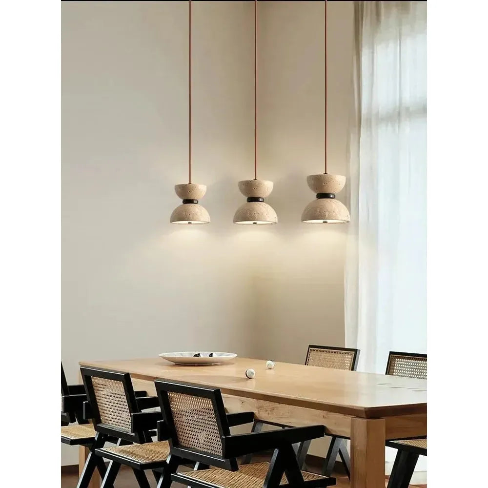 GlowZen Lampa - Rumsinredning Travertin LED Pendellampor - Wabi Sabi
