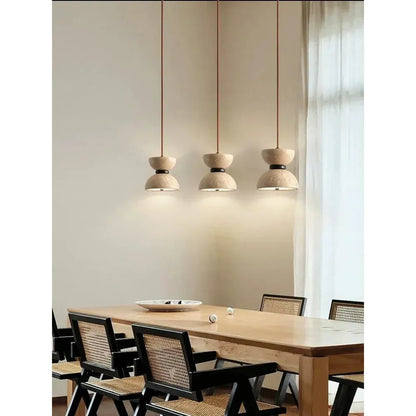 GlowZen Lampa - Rumsinredning Travertin LED Pendellampor - Wabi Sabi