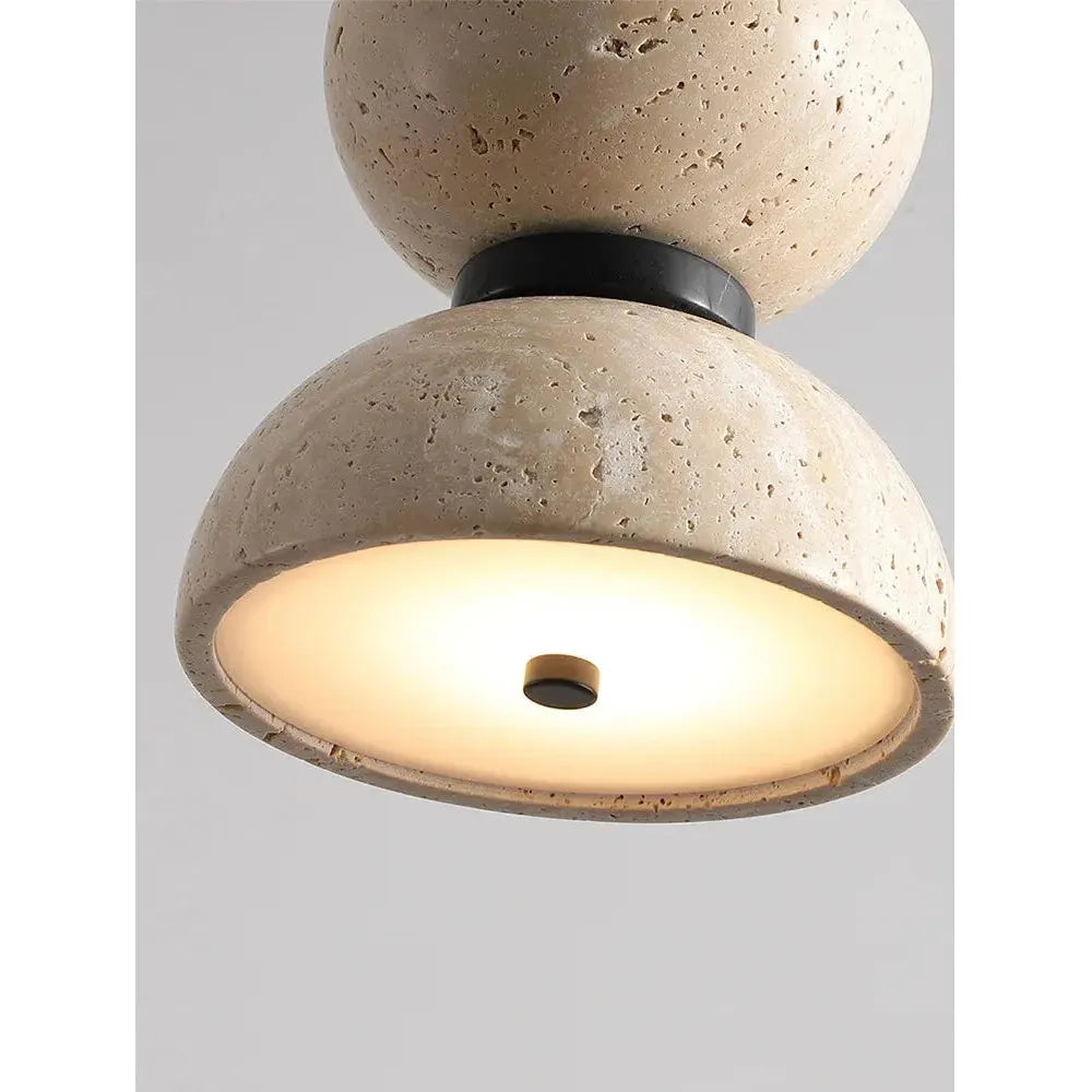 GlowZen Lampa - Rumsinredning Travertin LED Pendellampor - Wabi Sabi