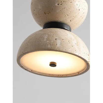 GlowZen Lampa - Rumsinredning Travertin LED Pendellampor - Wabi Sabi