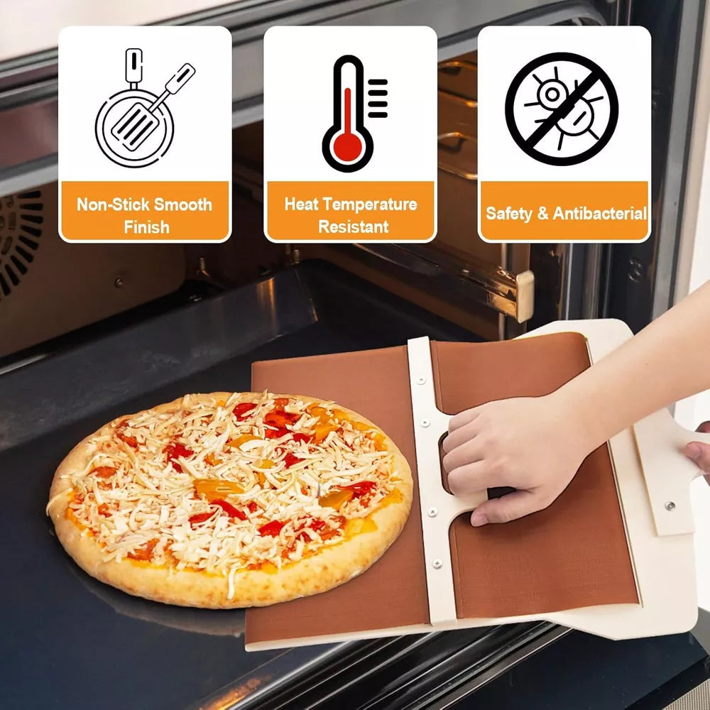 Luxora Skjutbar Pizzaspade – Enkelt Överföring &amp; Servera Din Pizza