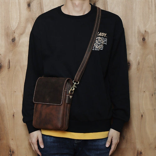 Herrars Crazy Horse Leather Crossbody Bag – Retro Cowhide Messenger Bag