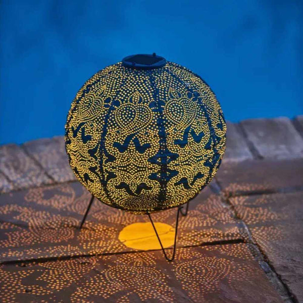 Carvallo Solar-lampa Globus | Marrakech-mönster | Väderbeständig & Automatisk | 30x30 cm
