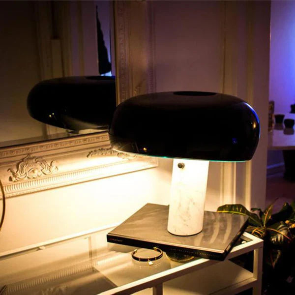 Bordslampa Marmorbas Modern Metallskugga