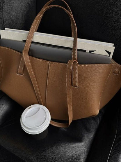 Läder Tote Bag i klassisk minimalistisk stil