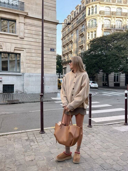 Läder Tote Bag i klassisk minimalistisk stil