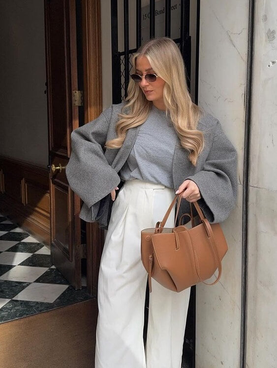 Läder Tote Bag i klassisk minimalistisk stil