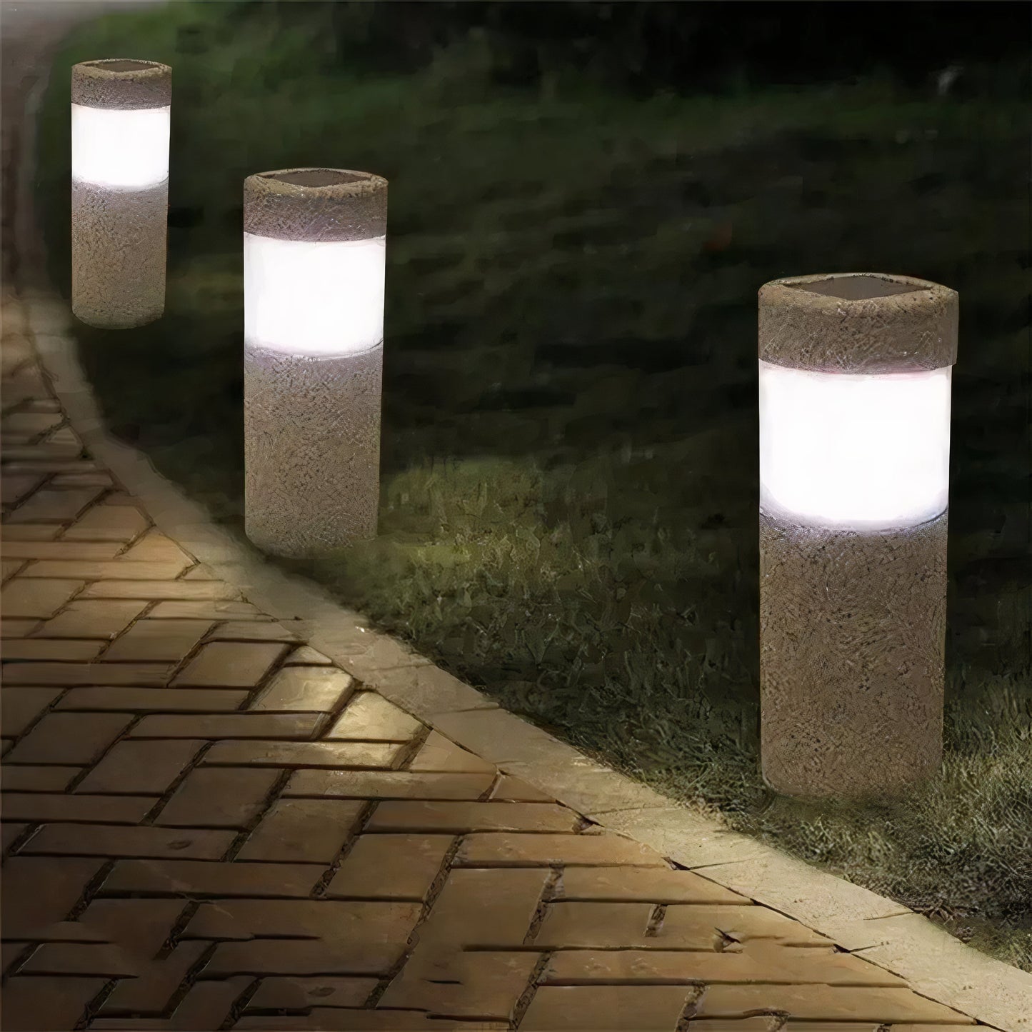 Carvallo Trädgårdslampa | Solenergi LED Pelare | Väderbeständig & Elegant | 38 cm Höjd