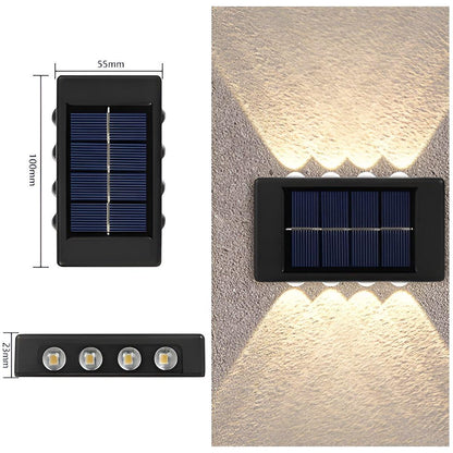 SolarBright Lampa - Dubbelhuvud Vattentät Solenergidriven Utomhusvägglampa