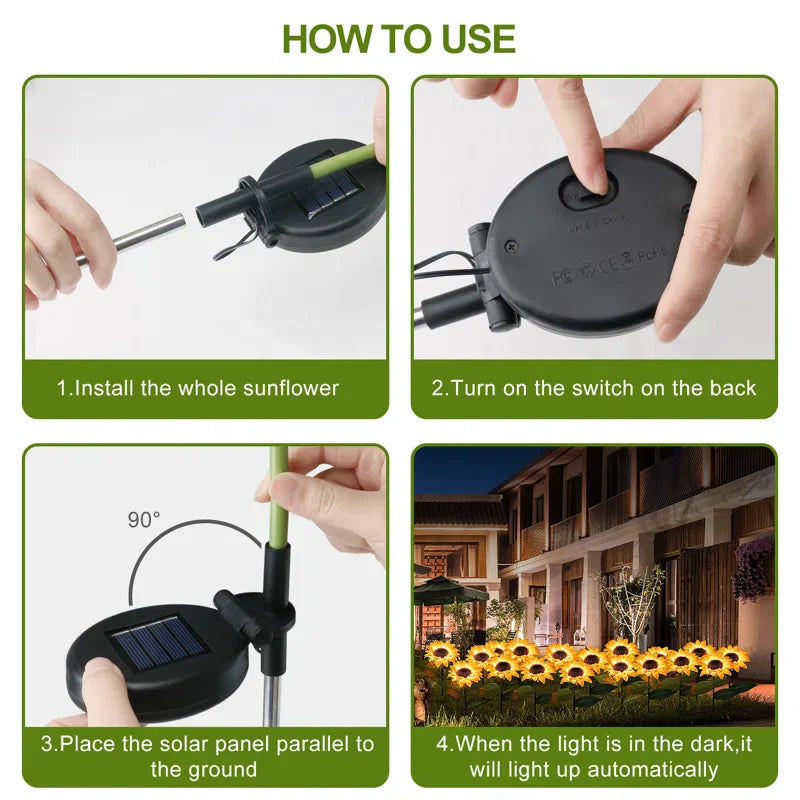 Carvallo - Solros Solar Lights för utomhusbruk