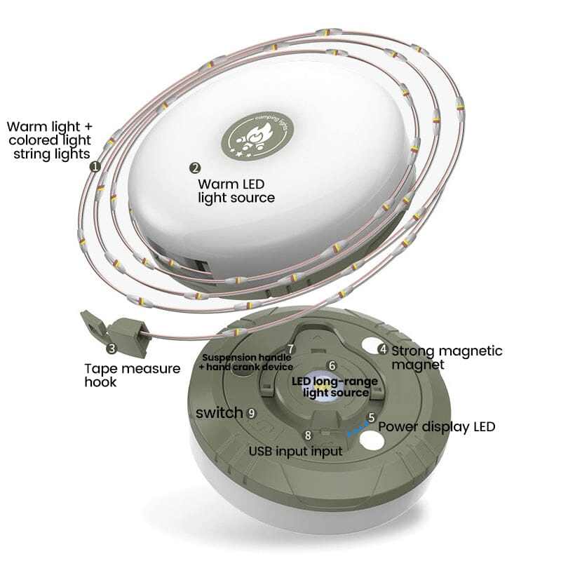 3 i 1 Solarbands Campingsljus